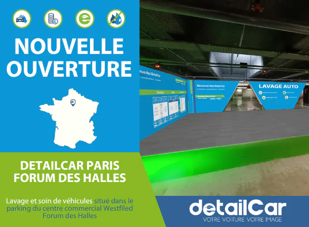 DetailCar Paris Forum des Halles / Lavage et soin de véhicules sans eau sur Paris Forum des Halles